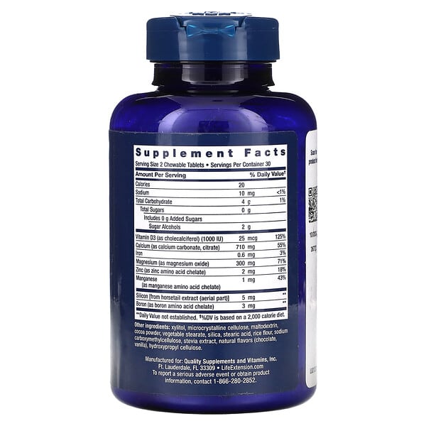 Alternative view of Life Extension, Bone Restore, Chocolate, 60 Chewable Tablets