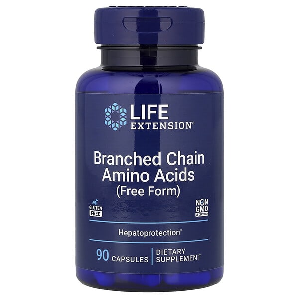 Life Extension, Branched Chain Amino Acids, Free Form, 90 Capsules