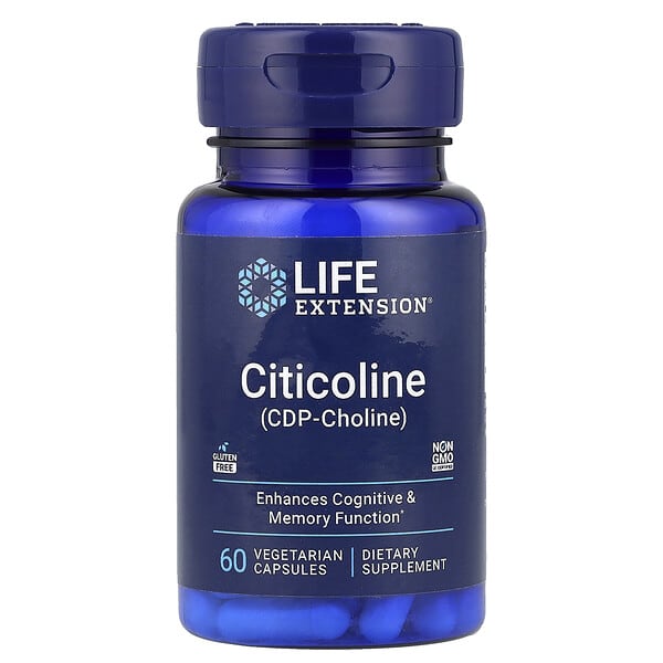 Life Extension, Citicoline (CDP-Choline), 60 Vegetarian Capsules (250 mg per Capsule)