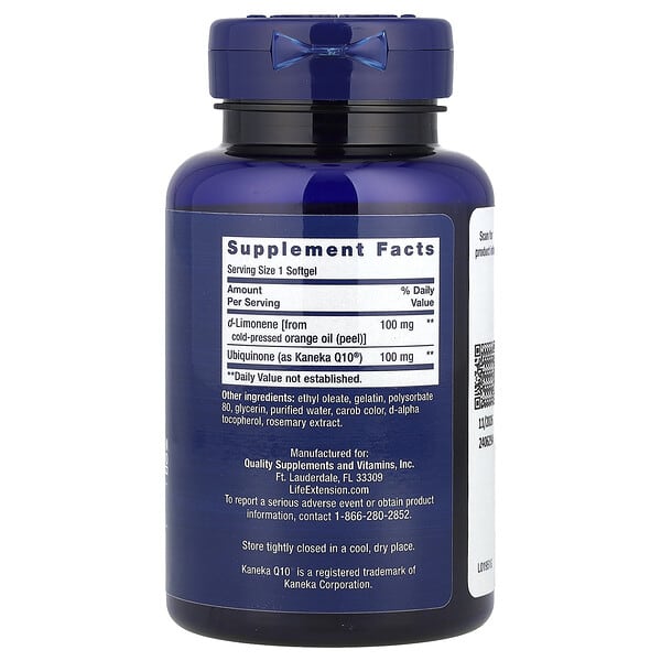 Alternative view of Life Extension, CoQ10 (Ubiquinone) with d-Limonene, 100 mg, 60 Softgels