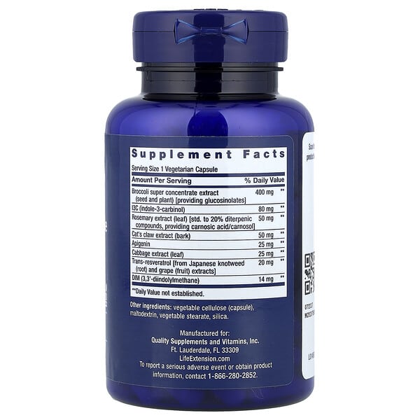Alternative view of Life Extension, Cruciferous Vegetable Extract Blend with Resveratrol, 60 Vegetarian Capsules