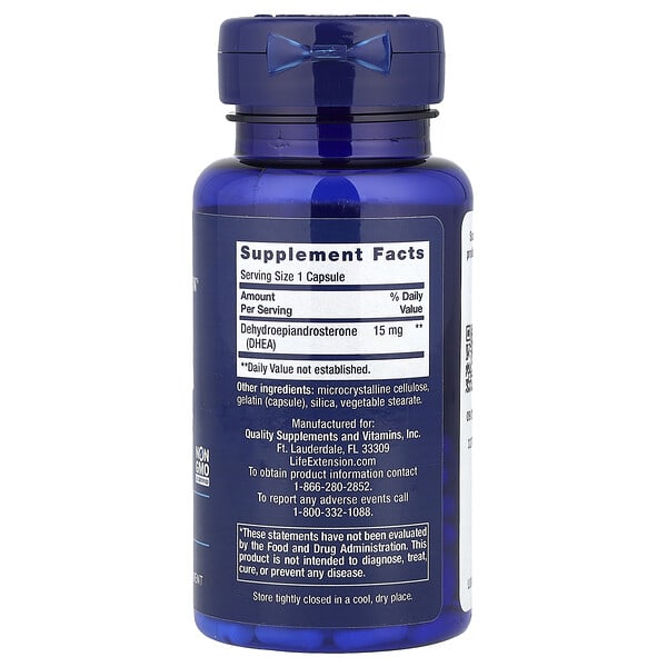 Alternative view of Life Extension, DHEA, 15 mg, 100 Capsules