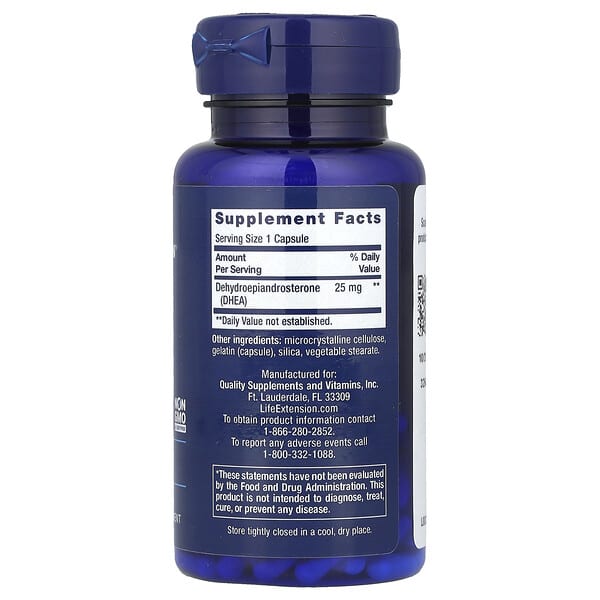 Alternative view of Life Extension, DHEA, 25 mg, 100 Capsules