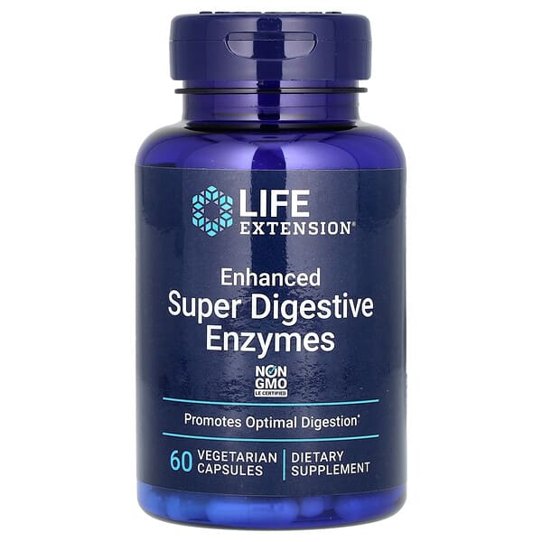 Life Extension, Enhanced Super Digestive Enzymes, 60 Vegetarian Capsules
