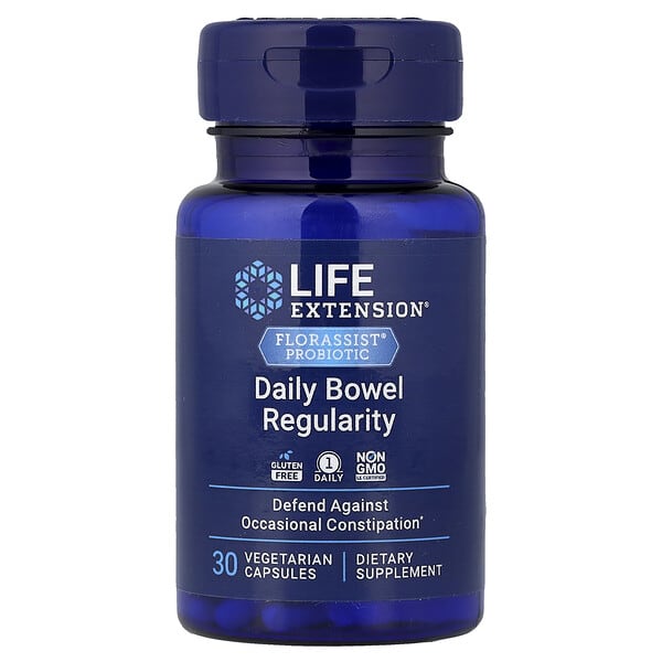 Life Extension, Florassist® Probiotic, Daily Bowel Regularity, 30 Vegetarian Capsules (57.5 mg Per capsule)