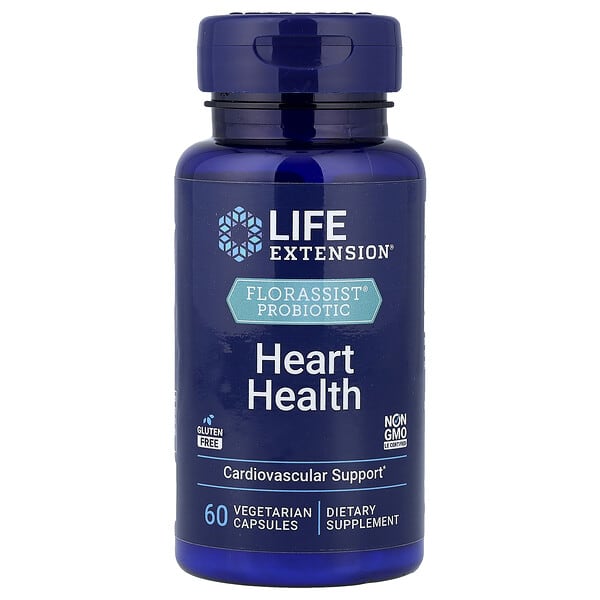 Life Extension, FLORASSIST® Probiotic Heart Health, 60 Vegetarian Capsules (74 mg per Capsule)