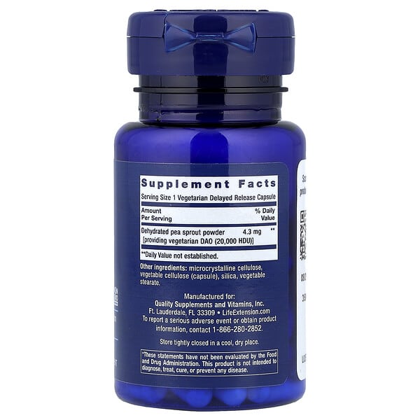 Alternative view of Life Extension, Food Sensitivity Relief with Diamine Oxidase (DAO), 60 Vegetarian Delayed Release Capsules (4.3 mg per Capsule)