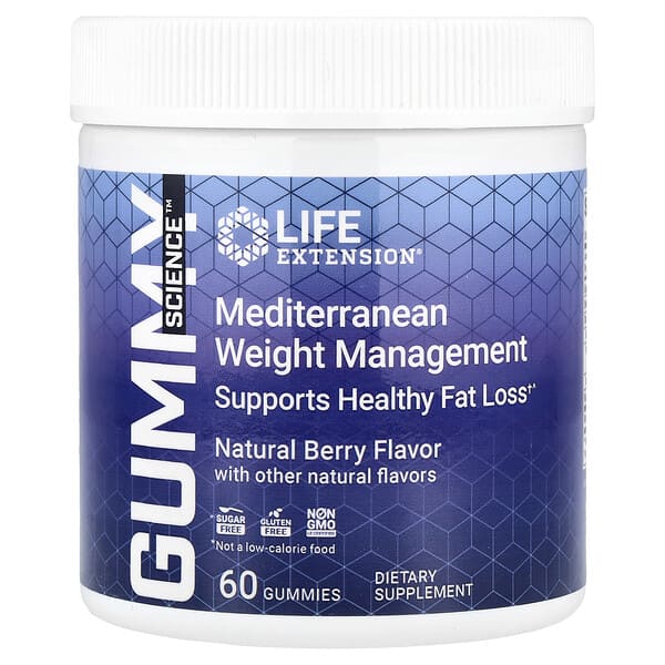 Life Extension, Gummy Science™, Mediterranean Weight Management, Natural Berry, 60 Gummies