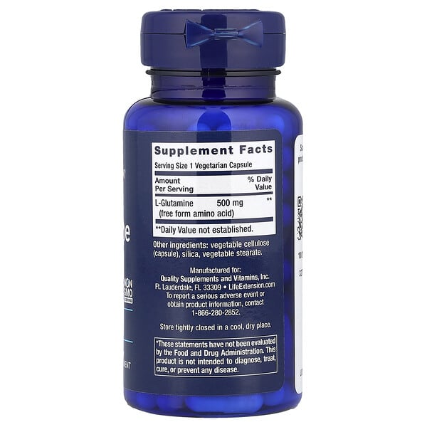 Alternative view of Life Extension, L-Glutamine, 500 mg, 100 Vegetarian Capsules