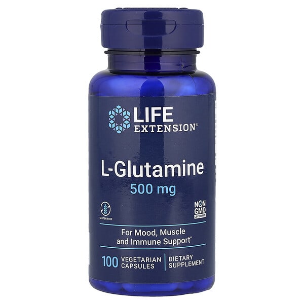 Life Extension, L-Glutamine, 500 mg, 100 Vegetarian Capsules