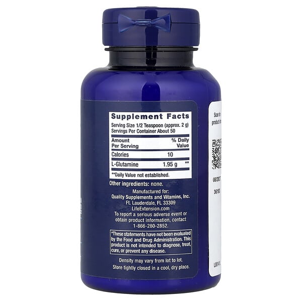 Alternative view of Life Extension, L-Glutamine Powder, 3.53 oz (100 g)