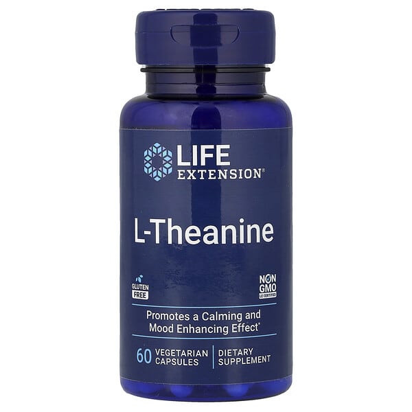 Life Extension, L-Theanine, 60 Vegetarian Capsules (100 mg per Capsule)