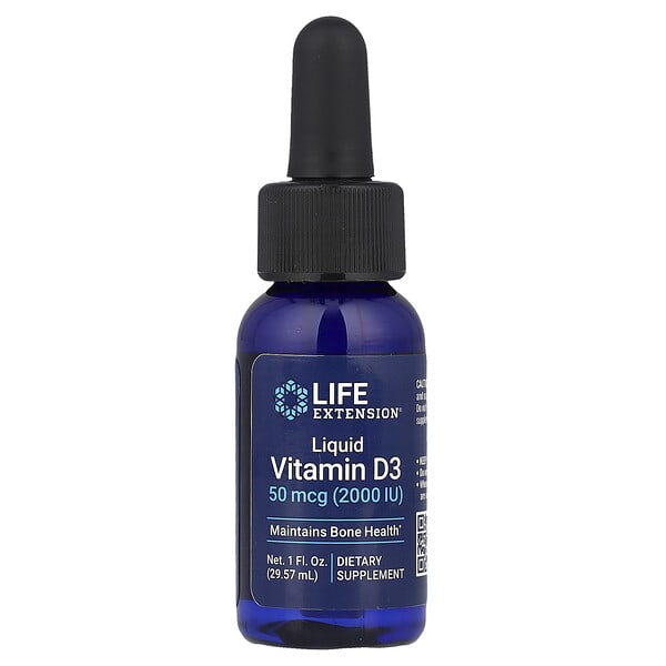 Life Extension, Liquid Vitamin D3, 50 mcg (2,000 IU), 1 fl oz (29.57 ml)