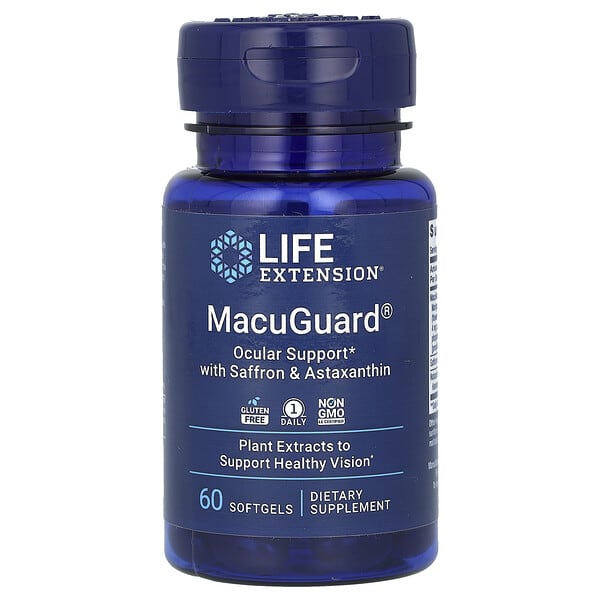 Life Extension, MacuGuard, Ocular Support with Saffron & Astaxanthin, 60 Softgels