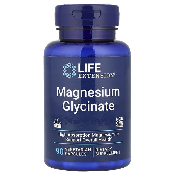 Life Extension, Magnesium Glycinate, 90 Vegetarian Capsules (105 mg per Capsule)