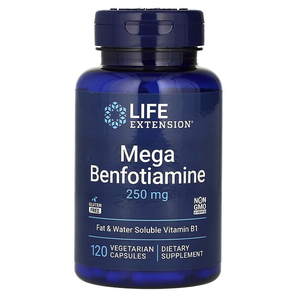 Life Extension, Mega Benfotiamine, 250 mg, 120 Vegetarian Capsules