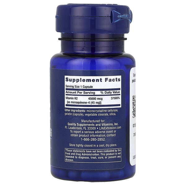 Alternative view of Life Extension, Mega Vitamin K2, 45,000 mcg, 30 Capsules