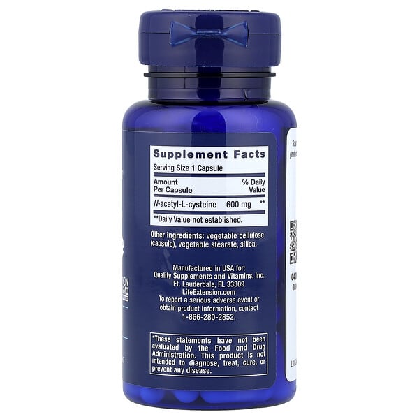 Alternative view of Life Extension, N-Acetyl-L-Cysteine, 600 mg, 60 Capsules