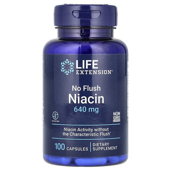 Life Extension, No Flush Niacin, 100 Capsules