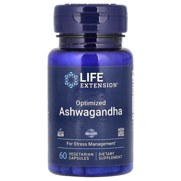 Life Extension, Optimized Ashwagandha, 60 Vegetarian Capsules (125 mg per Capsule)