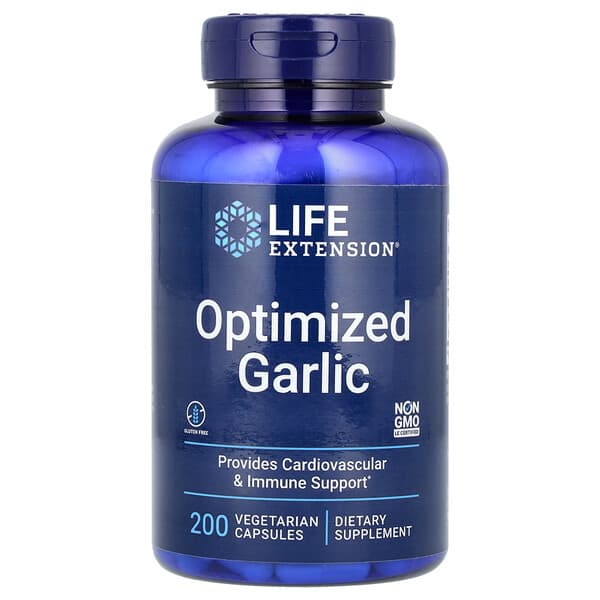 Life Extension, Optimized Garlic, 200 Vegetarian Capsules (600 mg per Capsule)