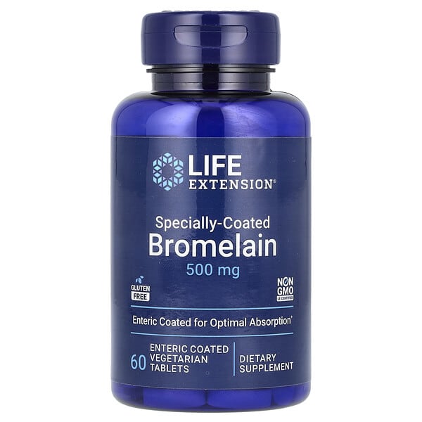 Life Extension, Specially-Coated Bromelain, 60 Enteric Coated Vegetarian Tablets