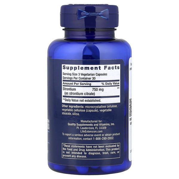 Alternative view of Life Extension, Strontium Caps, 90 Vegetarian Capsules (250 mg per Capsule)