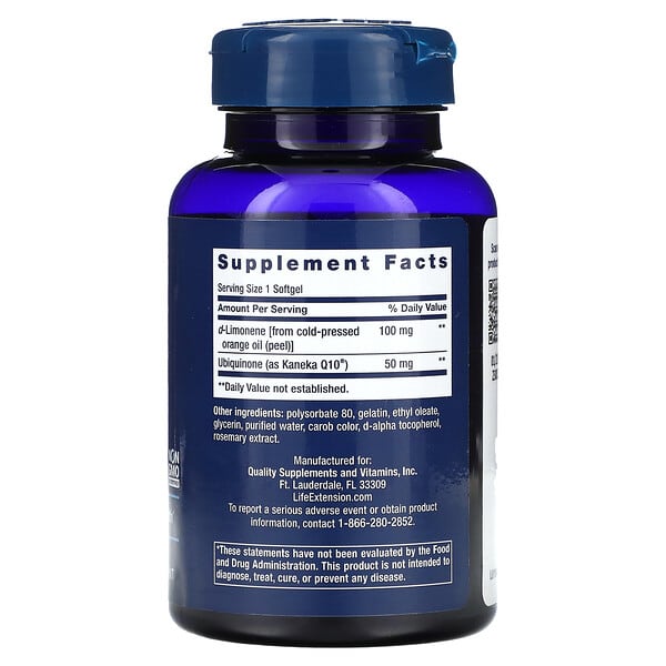 Alternative view of Life Extension, Super-Absorbable CoQ10 with d-Limonene, 50 mg, 60 Softgels