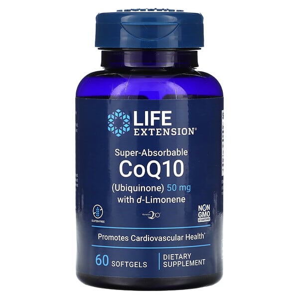 Life Extension, Super-Absorbable CoQ10 with d-Limonene, 50 mg, 60 Softgels