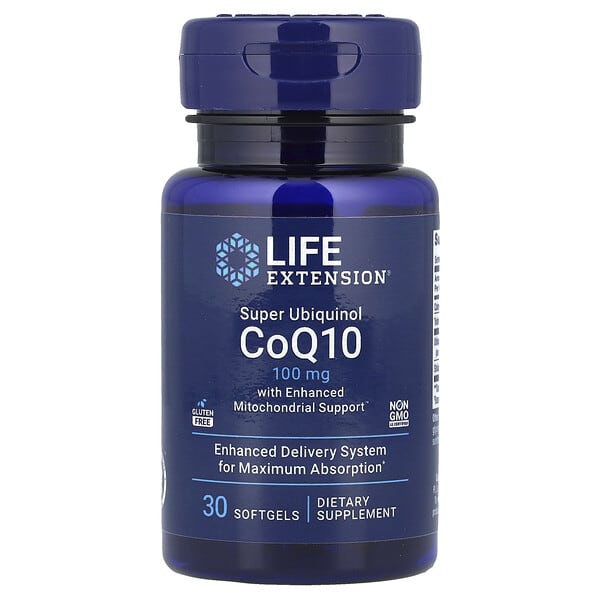 Life Extension, Super Ubiquinol CoQ10 with Enhanced Mitochondrial Support, 100 mg, 30 Softgels