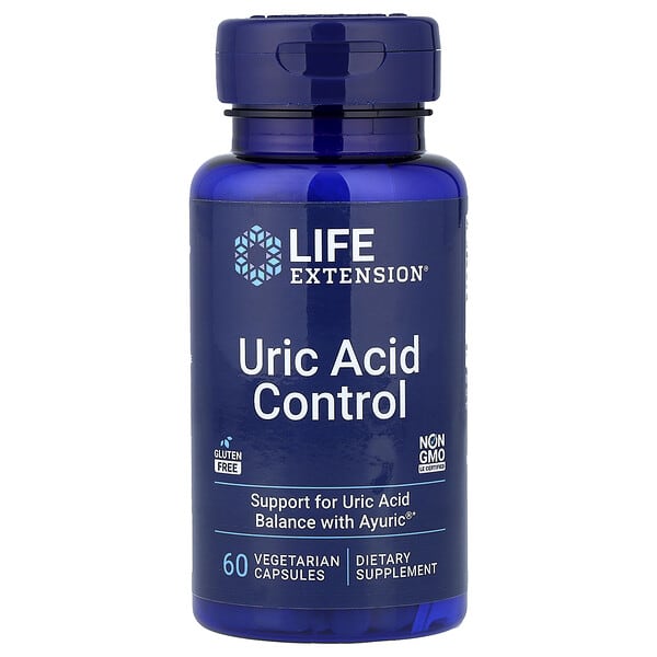 Life Extension, Uric Acid Control, 60 Vegetarian Capsules