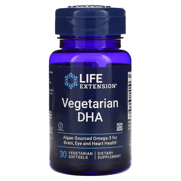 Life Extension, Vegetarian DHA, 30 Vegetarian Softgels (200 mg per Softgel)
