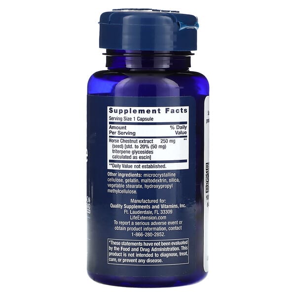Alternative view of Life Extension, Venotone, Standardized Horse Chestnut, 60 Capsules (250 mg per Capsule)