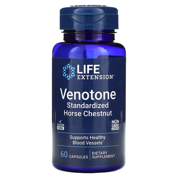 Life Extension, Venotone, Standardized Horse Chestnut, 60 Capsules (250 mg per Capsule)