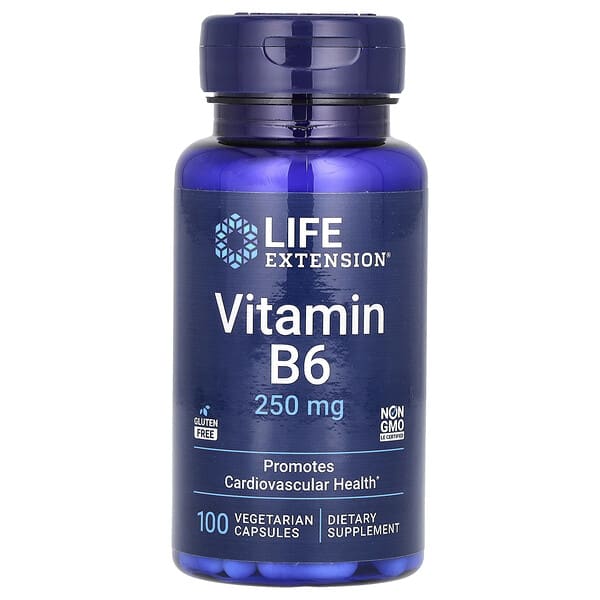 Life Extension, Vitamin B6, 250 mg, 100 Vegetarian Capsules 2 Life Extension, Vitamin B6, 250 mg, 100 Vegetarian Capsules