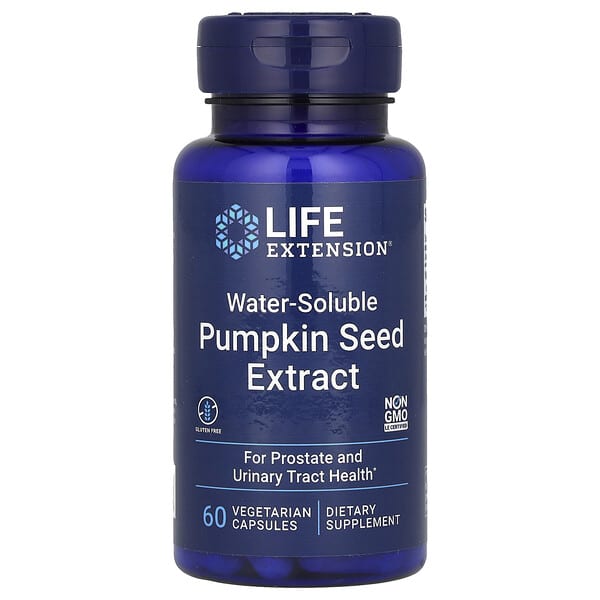 Life Extension, Water-Soluble Pumpkin Seed Extract, 60 Vegetarian Capsules (262 mg per Capsule)