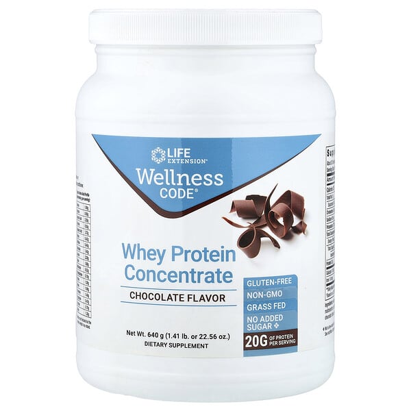 Life Extension, Wellness Code®, Whey Protein Concentrate, Chocolate, 1.41 lb (640 g)