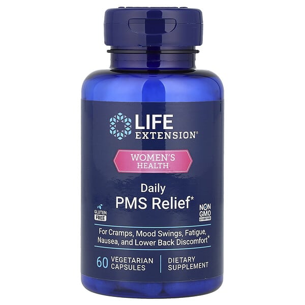 Life Extension, Women's Health, Daily PMS Relief, 60 Vegetarian Capsules