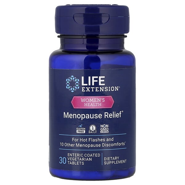 Life Extension, Women's Health, Menopause Relief, 30 Enteric Coated Vegetarian Tablets