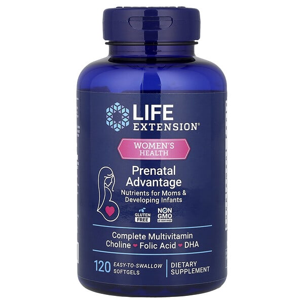 Life Extension, Women's Health, Prenatal Advantage, 120 Easy-To-Swallow Softgels