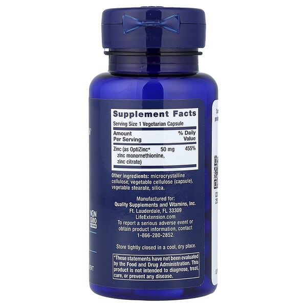 Alternative view of Life Extension, Zinc Caps, High Potency, 50 mg, 90 Vegetarian Capsules