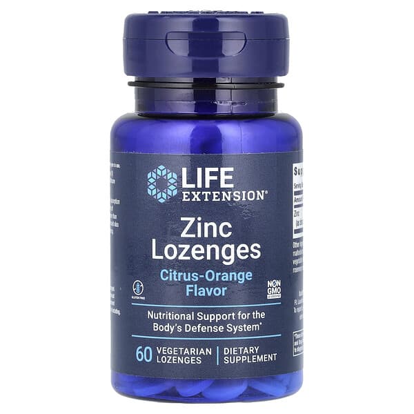 Life Extension, Zinc Lozenges, Citrus-Orange, 60 Vegetarian Lozenges (18.75 mg per Lozenge)