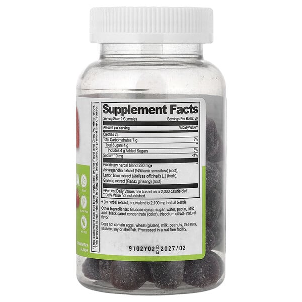 Alternative view of Lifeable, Ashwagandha Gummies with Lemon Balm & Ginseng, Strawberry, 60 Gummies