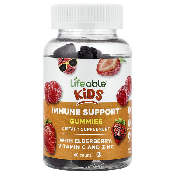 Lifeable, Kids, Immune Support Gummies, Berry, 60 Gummies