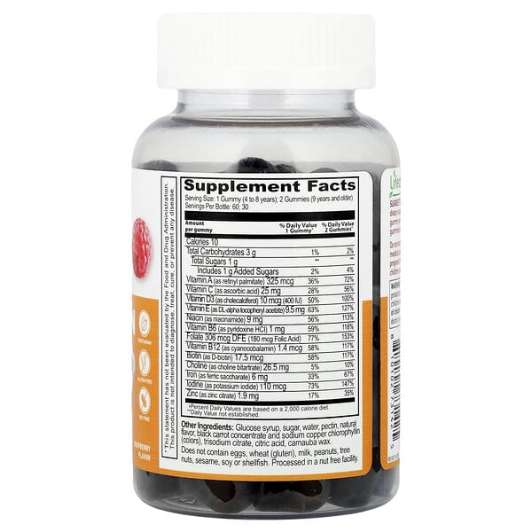 Alternative view of Lifeable, Kids, Multivitamin With Iron Gummies, Raspberry, 60 Gummies