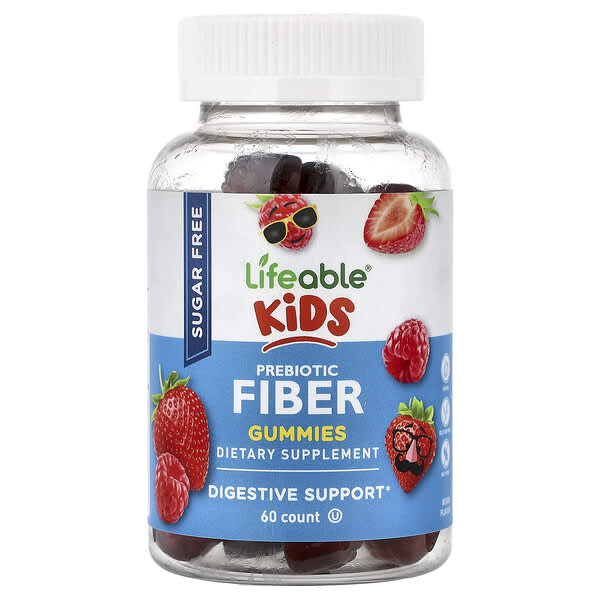 Lifeable, Kids, Prebiotic Fiber Gummies, Berry, 60 Gummies