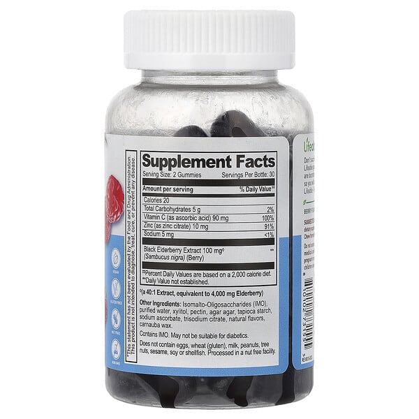 Alternative view of Lifeable, Kids, Sambucus Elderberry + Vitamin C & Zinc Gummies, Berry, 60 Gummies