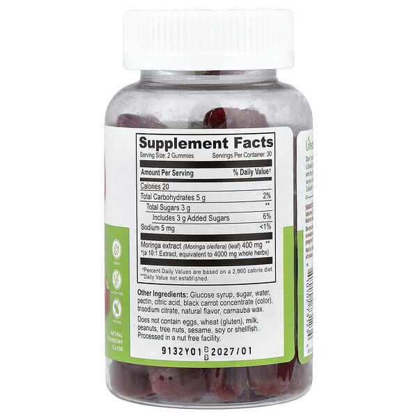 Alternative view of Lifeable, Moringa Leaf Extract Gummies, Natural Strawberry, 60 Gummies (200 mg per Gummy)
