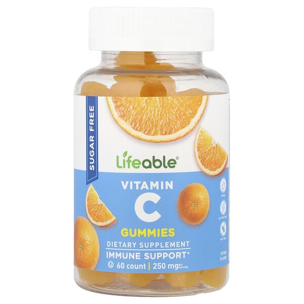 Lifeable, Vitamin C Gummies, Citrus, 60 Gummies (125 mg per Gummy)