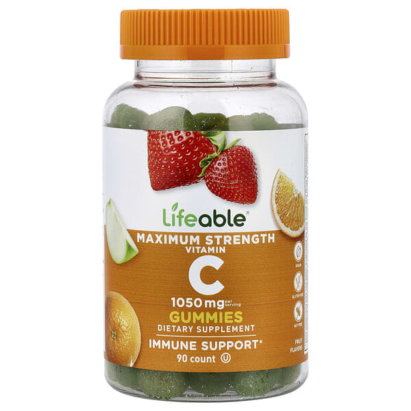 Lifeable, Vitamin C Gummies, Fruit, 90 Gummies (350 mg per Gummy)